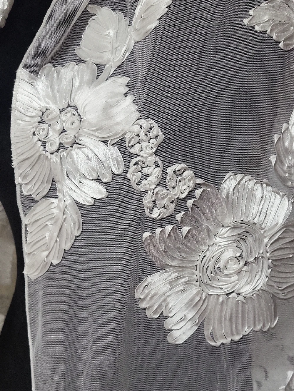 Cezanne White Embroided Scarf Evening Wrap